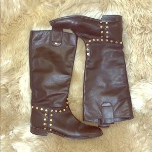 Black leather boots